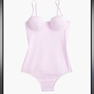 J CREW seersucker one piece swimsuit size 4